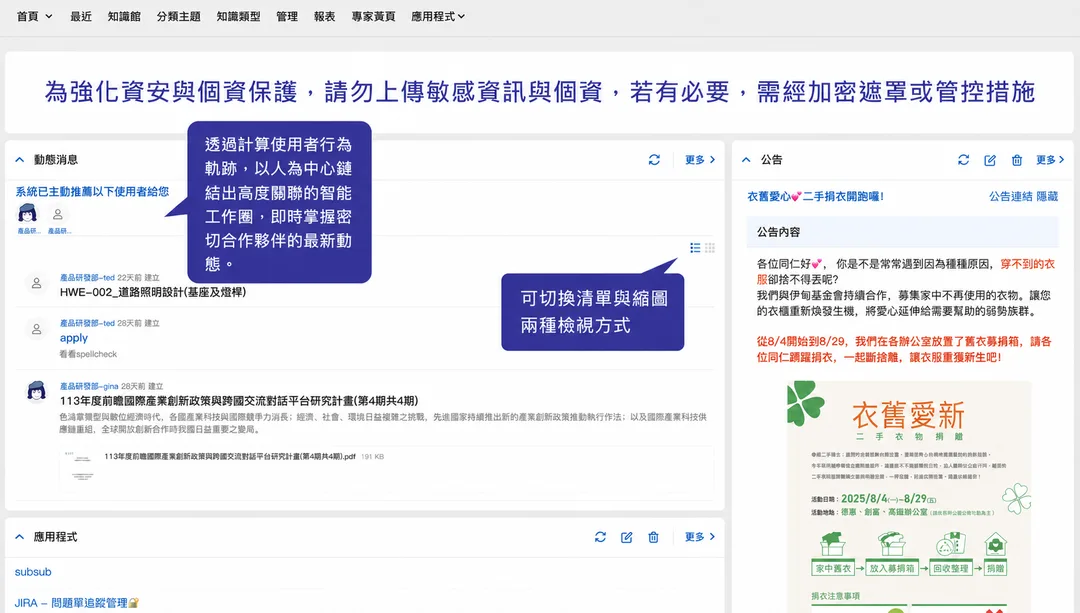 獨一無二專屬個人首頁，個人智能工作圈